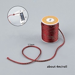 ポリエステルコード  金のメタリック糸で  中国語結びコード  ミックスカラー  1.5mm  約4m /ロール  10のロール/セット&nbsp;OCOR-OC0001-01