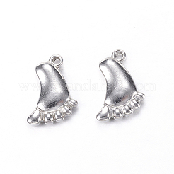 304ステンレススチールチャーム  少し足  銀  15x12x3.5mm  穴：1.5mm&nbsp;STAS-N0014-11P
