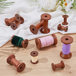12種類のスタイルの木製ボビン3個  コラム  シエナ  30~60x23~35mm  穴：6~8mm  4個/スタイル&nbsp;WOOD-WR0001-20