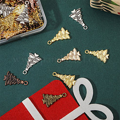 98本7色チベット風アロイペンダント  クリスマスツリー  ミックスカラー  24.5x15x2mm  穴：2mm  14個/カラー&nbsp;FIND-CA0011-20