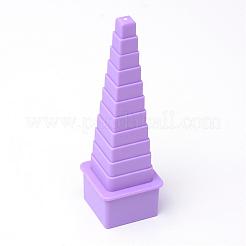 4PCS /セットプラスチックボーダーバディクイリング塔は、DIYのペーパークラフトをセッティング  紫色のメディア  80~110x33x33mm&nbsp;DIY-R067-02