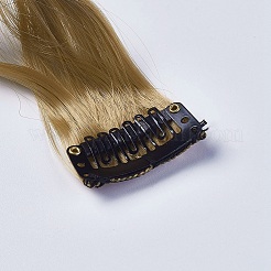 ファッション女性のヘアアクセサリー  鉄のスナップヘアクリップ  化学繊維カラフルなかつらを使って  ダークカーキ  50x3.25cm&nbsp;LS-PHAR-TAC0001-014