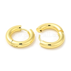 女性用ラックメッキ真鍮ハギーフープピアス  長持ちメッキ  鉛フリー＆カドミウムフリー  18KGP本金メッキ  6ゲージ  19x20x4mm&nbsp;EJEW-D059-13A-G