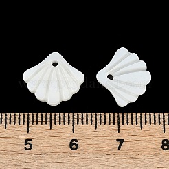 天然淡水シェルチャーム  貝殻の形のチャーム  ホワイト  12x13.5x2mm  穴：1.2mm&nbsp;SHEL-K006-45A
