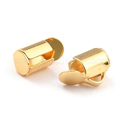 304ステンレススチール製スライドエンドクラスプチューブ  スライダエンドキャップ  18KGP本金メッキ  5.3x5.5x4mm  穴：2x1mm  内径：3mm&nbsp;X-STAS-C044-09G