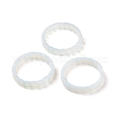 オパールストレッチブレスレット  多面カット  長方形  2-3/8インチ（6cm）&nbsp;BJEW-F406-B22-1