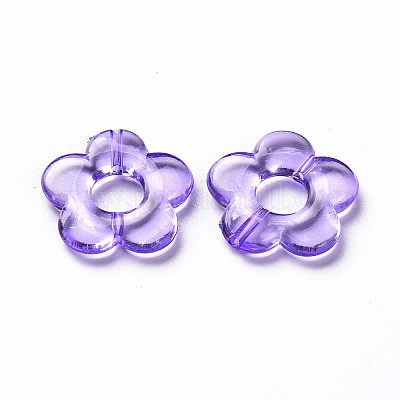 透明なアクリルビーズフレーム  花  ライラック  19x20x3.5mm  穴：1.6mm  内径：6.5mm&nbsp;X-TACR-S154-29B-47-1