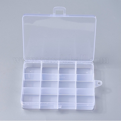 プラスチックビーズ収納ケース  12のコンパートメント  長方形  透明  13x10x2.2cm  穴：0.5のCM&nbsp;X-CON-R008-03-1