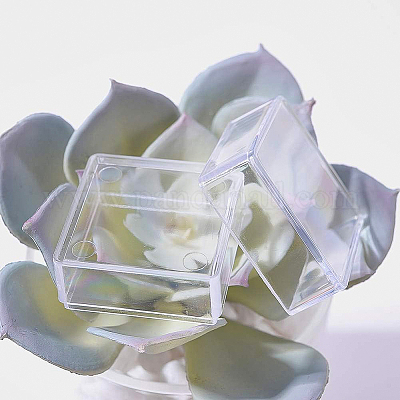 ポリスチレンプラスチックビーズコンテナ  キューブ  透明  3x3x2.2cm&nbsp;CON-BC0004-24A-1