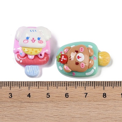 樹脂カボション  動物のアイスクリーム  ミックスカラー  28.5~29.5x19~20x10~11.5mm&nbsp;RESI-H162-18-1