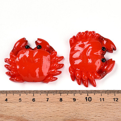 樹脂カボション  カニ  トマト  34.5~35x44.3~45x10.5~11mm&nbsp;RESI-T057-21-1