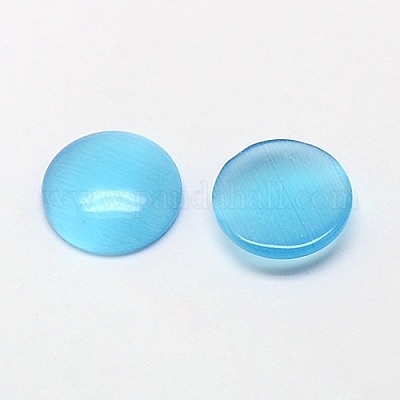 キャッツアイカボション  半円  ライトスカイブルー  8x3mm&nbsp;CE-J002-8mm-28-1