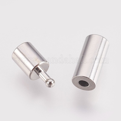 真鍮製バヨネット留め金  プラチナ  17x4mm  穴：3mm&nbsp;KK-P149-08B-1