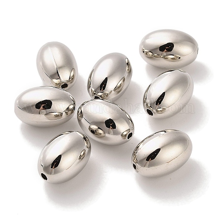 CCBプラスチックビーズ  オーバル  プラチナ  15x10mm  穴：1.8mm&nbsp;CCB-U001-12P-1