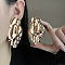 Iron Stud Earrings, Golden, Nuggets, 49x2.6mm