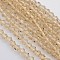 Bicone Glass Beads Strands, Faceted, PeachPuff, 4x4mm, Hole: 0.8~1mm, about 75~78pcs/strand, 28~29cm