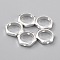 Brass Bead Frames, Cadmium Free & Lead Free, Long-Lasting Plated, Hexagon, 925 Sterling Silver Plated, 8~9x2mm, Hole: 1mm, Inner Diameter: 6.5mm