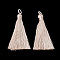 Polyester Tassel Big Pendants Decoration, Dark Salmon, 80~90x8.5~9mm, Hole: 4x6mm