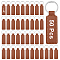 PU Leather Keychains, Rectangle, Platinum, Saddle Brown, 96mm