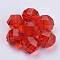 Transparent Acrylic Beads, Faceted, Round, Red, 6x5.5mm, Hole: 1.3mm, about 4500pcs/500g