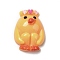 Easter Opaque Resin Cabochons, Chick, Gold, 27.5x20x9.5mm
