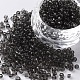 ガラスシードビーズ  トランスペアレント  ラウンド  グレー  8/0  3mm  穴：1mm  約10000ビーズ/ポンド&nbsp;SEED-A004-3mm-12-1
