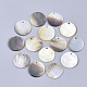 ブラックリップシェルペンダント  フラットラウンド  ブラック  14x1~2mm  穴：1.4mm&nbsp;SSHEL-S251-36B-1