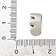 真鍮ビーズ  長持ちメッキ  ラックめっき  鉛フリー＆カドミウムフリー  プラチナ  文字e  14x8x5mm  穴：11x3mm&nbsp;KK-B167-27P-E-3