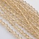 ダブルコーンガラスビーズ連売り  多面カット  桃パフ  4x4mm  穴：0.8~1mm  約75~78個/連  28~29cm&nbsp;EGLA-P016-4mm-12-1