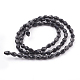 ガラスビーズ連売り  多面カット  ティアドロップ  ブラック  6x4mm  穴：1mm  約65~68個/連  14.96~15.35インチ&nbsp;X-GLAA-R024-6x4mm-13-2