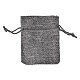 黄麻布ラッピングポーチ巾着袋  グレー  9x7cm&nbsp;ABAG-Q050-7x9-04-2