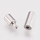 真鍮製バヨネット留め金  プラチナ  17x4mm  穴：3mm&nbsp;KK-P149-08B-2