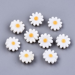 天然淡水シェルビーズ  花  貝殻色  10x4.5mm  穴：0.8mm
