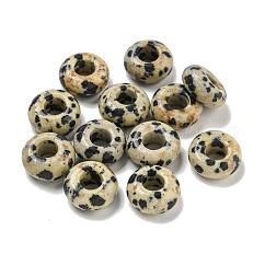 天然ダルメシアンの碧玉ビーズ  ロンデル  10x4.5mm  穴：3.5mm