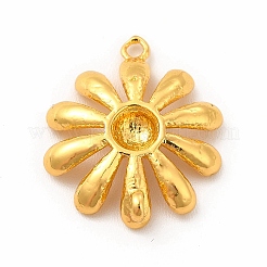 真鍮製コネクタチャーム  3Dの花のリンク  18KGP本金メッキ  18x15x4mm  穴：1mmと1.2mm&nbsp;LS-KK-C014-02G