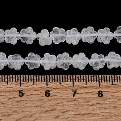 天然石クオーツクリスタルビーズ連売り  水晶の梅の花  6x6x2.5mm  穴：0.8mm  約67~68個/連  15.20''~15.47''（38.6~39.3センチメートル）&nbsp;G-B138-C21-01