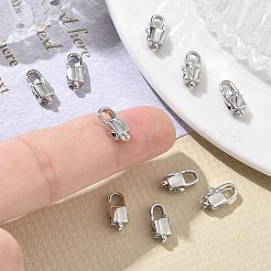 シェグレース 真鍮製ロブスタークラスプ  正方形  カドミウムフリーと鉛フリー＆ニッケルフリー  プラチナ  11x6x3.2mm  穴：1mm&nbsp;XGRQ7M895-971P
