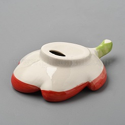 花形の陶器製ソープディッシュトレイ  レッド  145x105x45mm&nbsp;AJEW-WH0248-796B-02