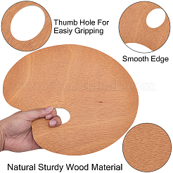 楕円形の木のカラーパレット  シエナ  298x248x4.5mm  穴：46.5x35.5mm&nbsp;AJEW-WH20098-001