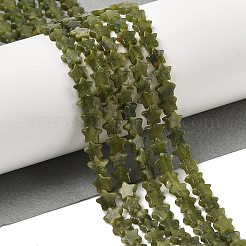 天然な中国のヒスイのビーズ連売り  スター  5.5~6x5.5~6x2.5mm  穴：1mm  約76個/連  15.31~15.35''（38.9~39センチメートル）&nbsp;G-H087-C04-01