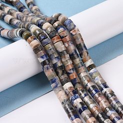 天然石ソーダライトビーズ連売り  フラットラウンド  6x3mm  穴：1mm  約119個/連  15.16インチ（38.5cm）&nbsp;G-C240-04B