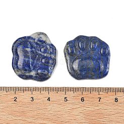 天然ラピスラズリの彫刻カボション  猫の足のプリント  26.5~28x29.5~30.5x7.5~8.5mm&nbsp;G-I395-A03
