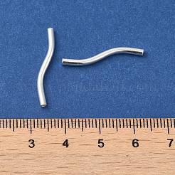 925スターリングシルバービーズ  ウェーブチューブビーズ  銀  24x2mm  穴：1.2mm  約25個/10g&nbsp;STER-NH0001-35C-S