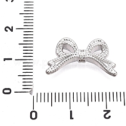 めっき合金ビーズラック  カドミウムフリー＆ニッケルフリー＆鉛フリー  蝶結び  プラチナ  11x20x4.5mm  穴：1.6mm&nbsp;PALLOY-T091-13P-NR