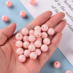 不透明なアクリルビーズ  ラウンド  ライトサーモン  12x11mm  穴：1.8mm&nbsp;X-MACR-S370-C12mm-A12