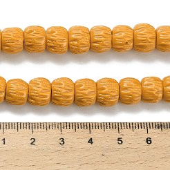 合成サンゴ染め彫刻ビーズ  ロンデル  ダークオレンジ  9.5~10x7mm  穴：0.7mm&nbsp;BSHE-H114-01D