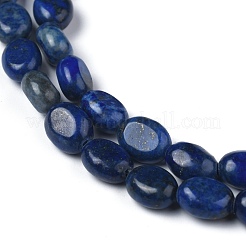 天然石ラピスラズリビーズ連売り  染め  オーバル  8x6x3.5~4mm  穴：1mm  約45~52個/連  15.16~15.74インチ（38.5~40cm）&nbsp;G-Z006-A26
