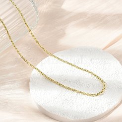 真鍮製のロープチェーンネックレス  長持ちメッキ  ラックめっき  鉛フリー＆カドミウムフリー  18KGP本金メッキ  17.72インチ（45cm）&nbsp;NJEW-A042-04G