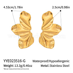 ステンレススチールのバタフライウィングスタッドピアス  18KGP本金メッキ  45.3x25mm&nbsp;ZG8385-1