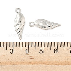 合金ペンダント  巻き貝の形  プラチナ  23x8x3.5mm  穴：1.7mm&nbsp;FIND-I048-01P-02